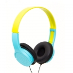Wicked Audio Rad Rascal Kids Headphones Safety Volume, (Sky Blue/Slime)