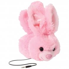 ReTrak Retractable Animalz Over Ear Headphones for Kids, Pink Bunny