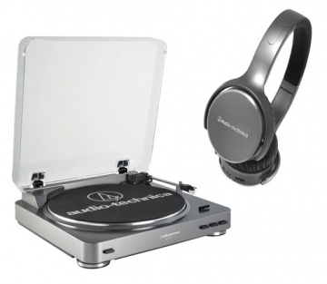 Audio-Technica Turntable (AT-LP60) & Active Headphone (ATH-OX7AMP) MaxPaks Bundle