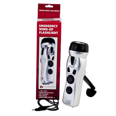 Wind-Up Flashlight with Am/Fm Radio, Siren, and Cell Phone Charger