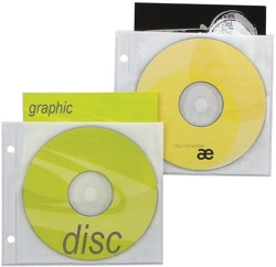 CD/DVD Sleeve with Graphic Pocket - 10 Pack, White
